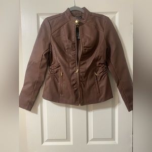 Brown leather jacket